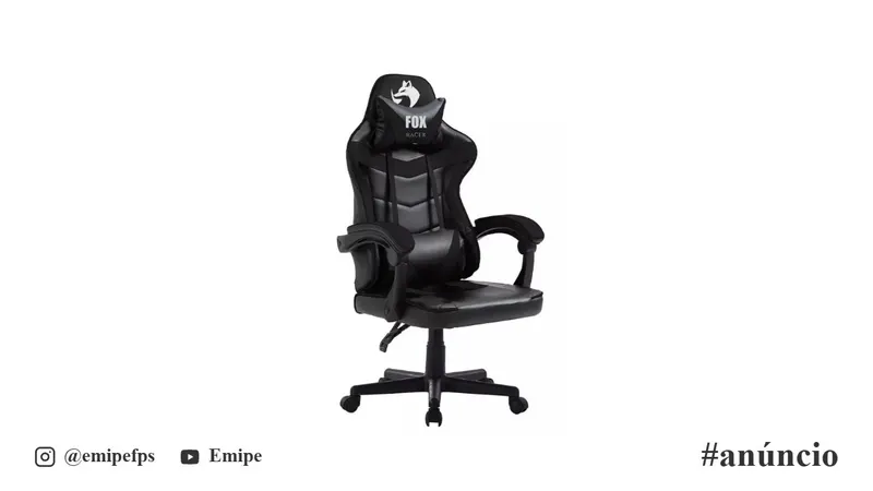 Cadeira Gamer Fox Racer Nordic, Preta em promoção na Shopee