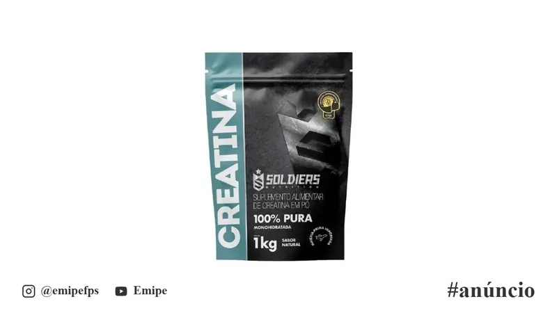 Creatina Suplemento Monohidratada em Pó 100% Pura Importada Soldiers Nutrition 1kg em promoção na Shopee