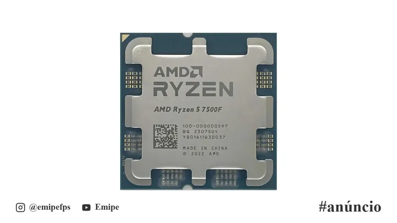Processador AMD Ryzen 5 7500F, 5.0GHz Max Turbo, Cache 38MB, 6 Núcleos, 12 Threads, AM5, Sem Vídeo Integrado, OEM em promoção na Shopee