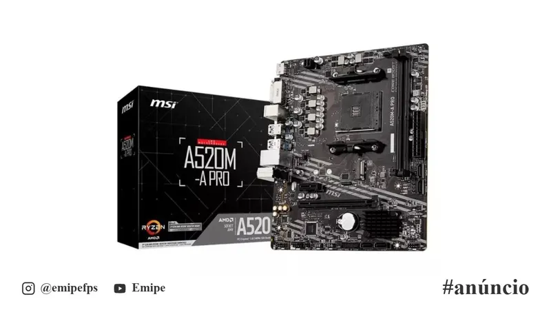 Placa-Mãe MSI A520M-A PRO, AMD AM4, mATX, DDR4, Preto, A520M-A PRO em promoção na Shopee