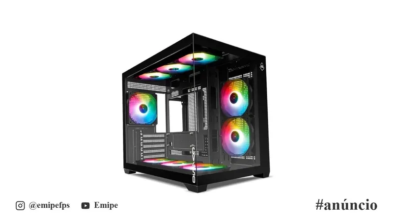 Gabinete Gamer Mancer CV450, Mini-Tower, Lateral de Vidro, com 9 Fans, Preto, MCR-CV4509F-BK em promoção na Shopee