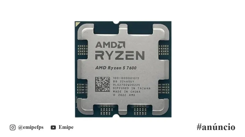 Processador AMD Ryzen 5 7600, 3.8GHz (5.1GHz Max Turbo), Cache 38MB, 6 Núcleos, 12 Threads, AM5, com Vídeo Integrado em promoção na Shopee