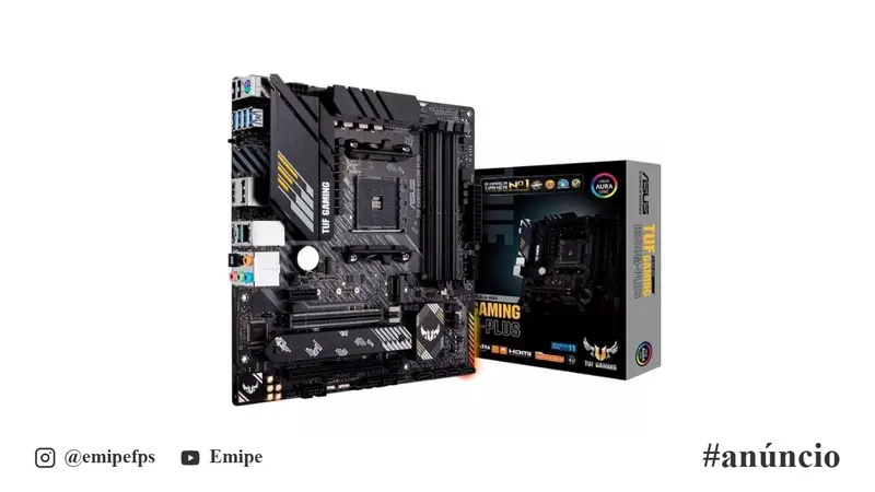 Placa-mãe ASUS TUF Gaming B550M-Plus AMD AM4 mATX DDR4 Preto em promoção na Shopee