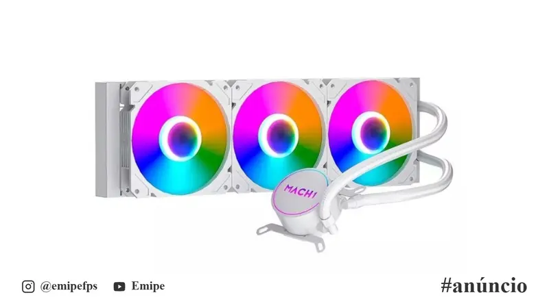Water Cooler MACH1 Logic, RGB, 360mm, AMD e Intel, Branco - GK360W em promoção na Shopee