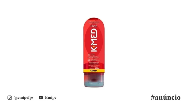 Gel Lubrificante Íntimo K-Med Hot 200ml em promoção na Shopee