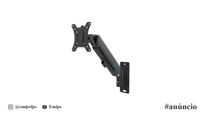 Suporte de Parede Articulado para Monitor de 17" a 32" Ergofirst, Ajuste com Pistão a Gás, Preto, G16-111 em promoção na Shopee