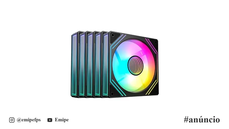 Kit Ventoinhas Acegeek Neon, ARGB, 5x120mm, Preto, AG-NEON5X1-BK em promoção na Shopee