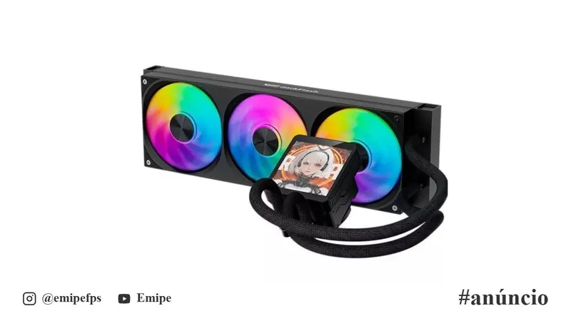 Water Cooler Aigo Darkflash DV360S, ARGB, Display IPS 3.95 Pol, 360mm, Preto, DV360S-MAX-BLACK em promoção na Shopee
