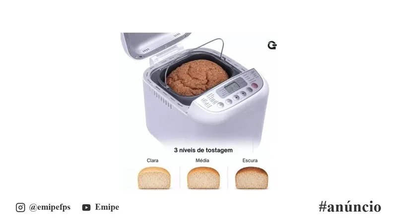 Panificadora 19 Programas Gallant 600W 127V Branca, GPA1E19A_127BR em promoção na Shopee