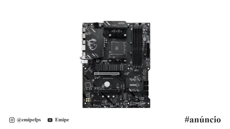 Placa-Mãe MSI B550 Gaming WiFi 6E, AMD AM4, ATX, DDR4, Wi-Fi 6E, Bluetooth 5.3, Preto e Prata, B550 GAMING WIFI6E em promoção na Shopee