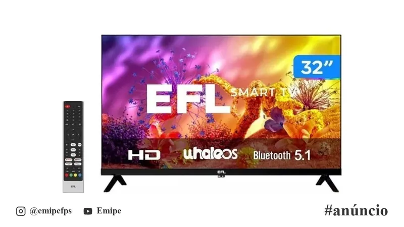 Smart TV 32” HD EFL DLED SX800 32SX800HD 3 HDMI 2 USB em promoção na Shopee