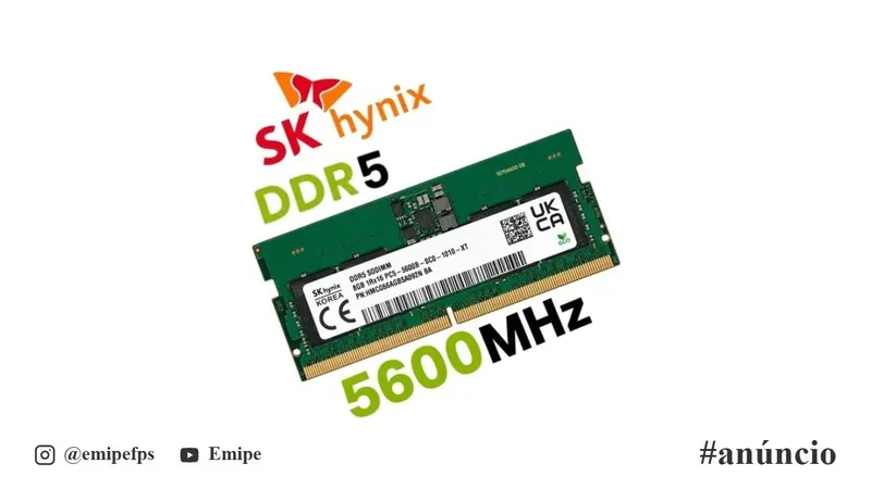 Memória RAM DDR5 8GB 5600MHz 4800MHz SK Hynix / Samsung / Zilia / Crucial 1Rx16 SODIMM em promoção na Shopee