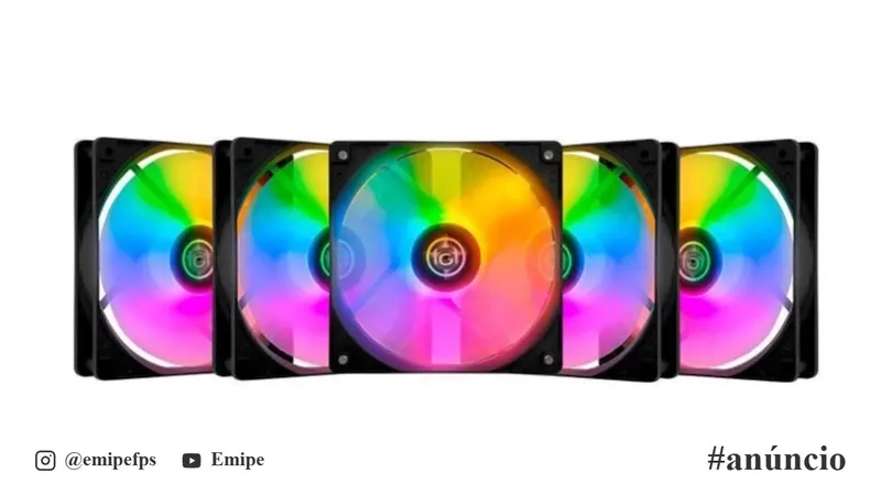 Kit Ventoinhas TGT Striker, Rainbow, 5x120mm, TGT-STK5-BLRBW em promoção na Shopee