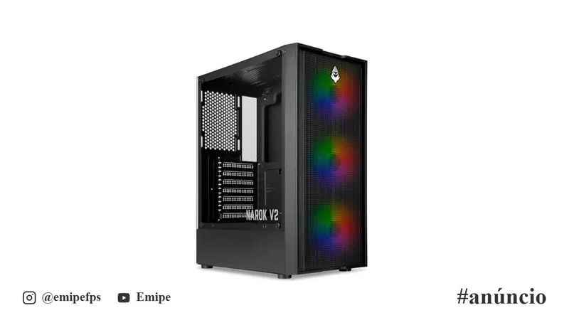 Gabinete Gamer Mancer Narok V2, Rainbow, Mid-Tower, Lateral de Vidro, com 3 Fans, Preto, MCR-NRK-V2 em promoção na Shopee