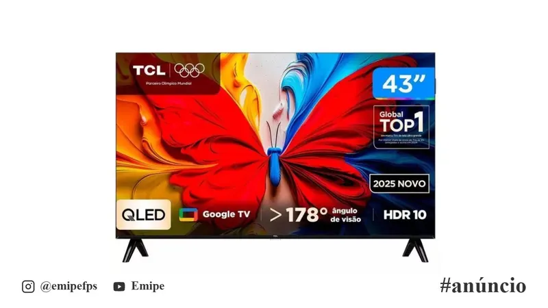 TV TCL Full HD QLED Google TV 2 HDMI em promoção na Shopee