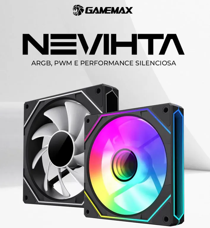 Kit com 3 Fans ARGB Gamemax Nevihta FN12A-S8I-BK em promoção na Shopee