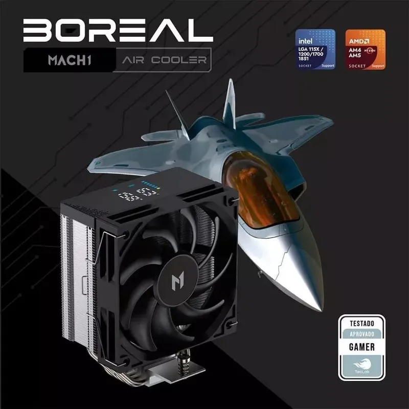 Air Cooler MACH1 Boreal, Digital, AMD e Intel, 120mm, Preto, B40 DIG V2 em promoção na Shopee
