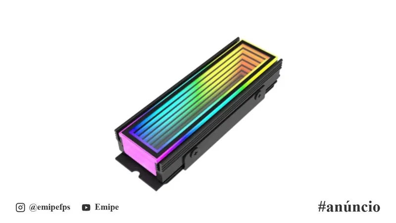 Dissipador SSD M.2 2280 NVMe Delta-CN510 ARGB 5V 3 Pinos Aura Sync em promoção na Shopee