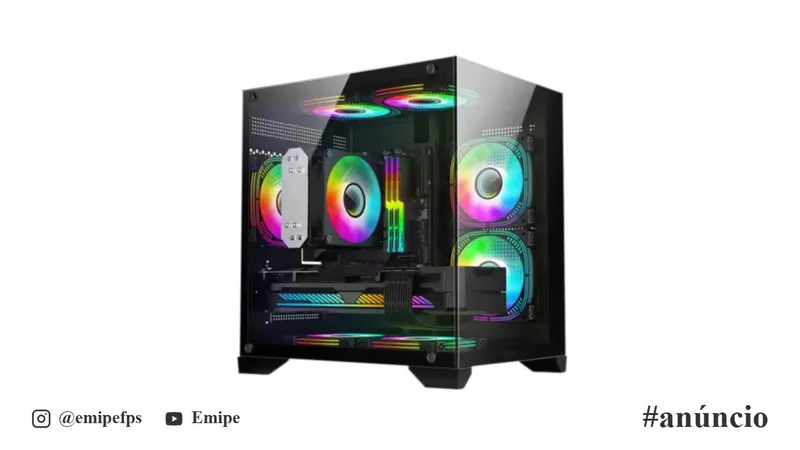 Gabinete Gamer GB1790 Hayom, 4 Fans RGB, Micro-ATX, Vidro Temperado, Preto em promoção na Shopee