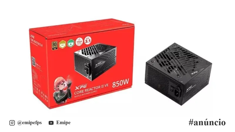 Fonte XPG Core Reactor II VE 850W Modular 80 Plus Gold em promoção na Shopee