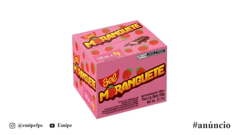 Chocolate Moranguete Bel, Caixa com 100 Unidades de 9g em promoção na Shopee