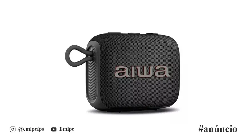 Caixa de Som Aiwa AWS-SP-07-B Bluetooth 7W RMS IPX5 em promoção na Shopee