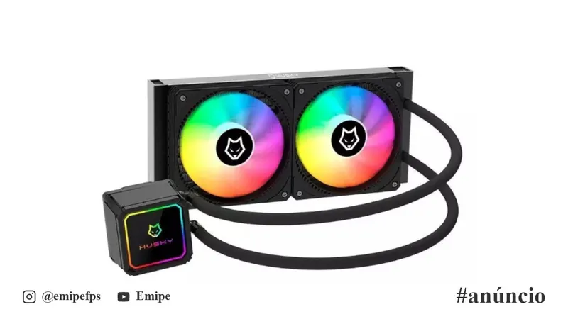 Water Cooler Husky Freezy, Iluminação ARGB, 240mm, AMD e Intel, Preto - HWT200PT em promoção na Shopee